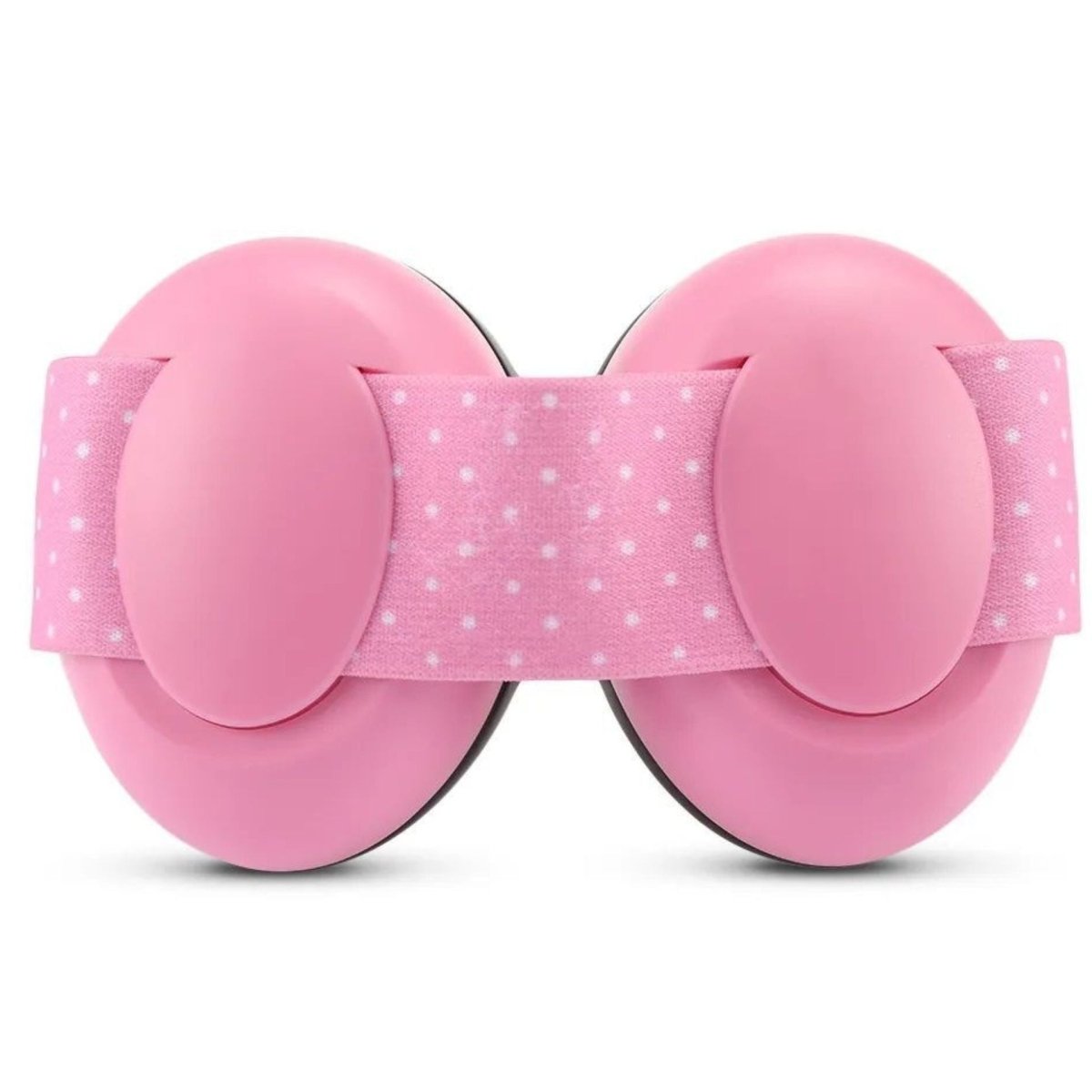 Casque anti bruit bebe rose en face avec finition douce et coussinets renforcés
