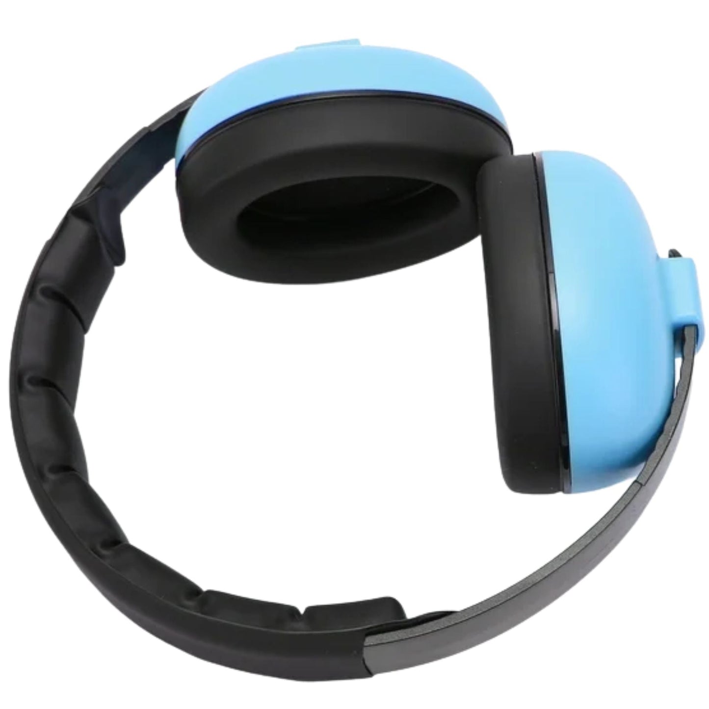 Casque anti bruit bébé en vue directe, forme arrondie et finition douce