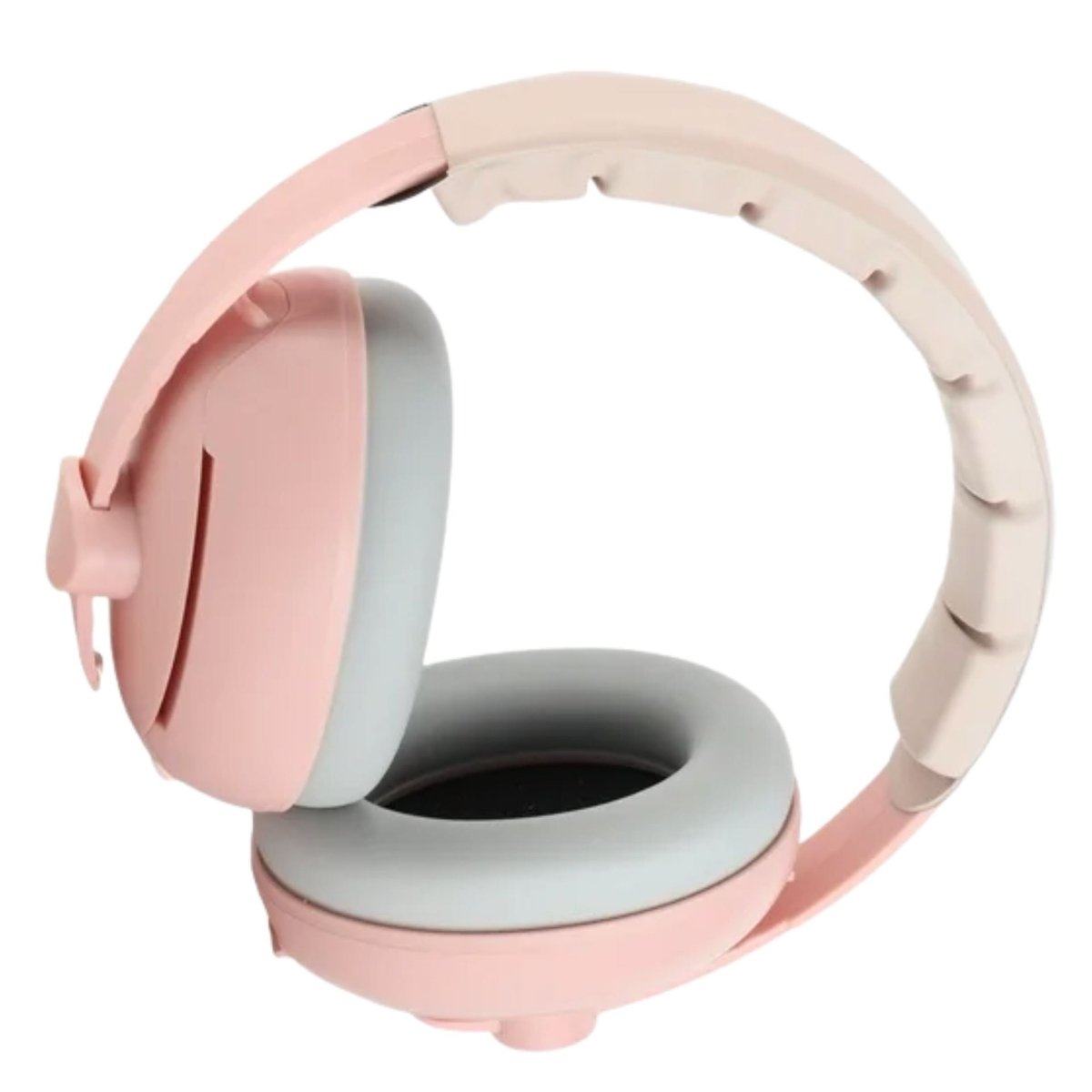 Casque anti bruit bébé présenté seul en face avec rembourrage souple et design léger