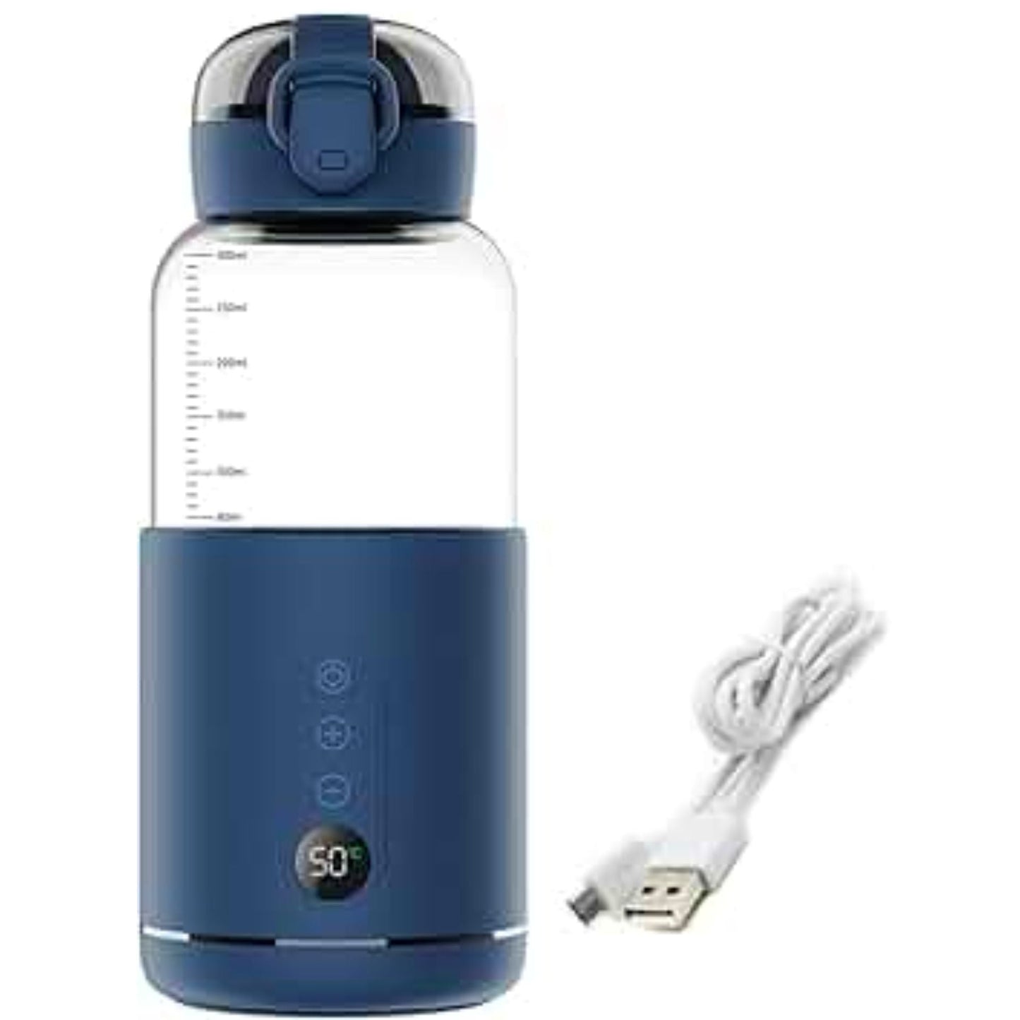 Chauffe biberon nomade bleu marine avec câble de recharge