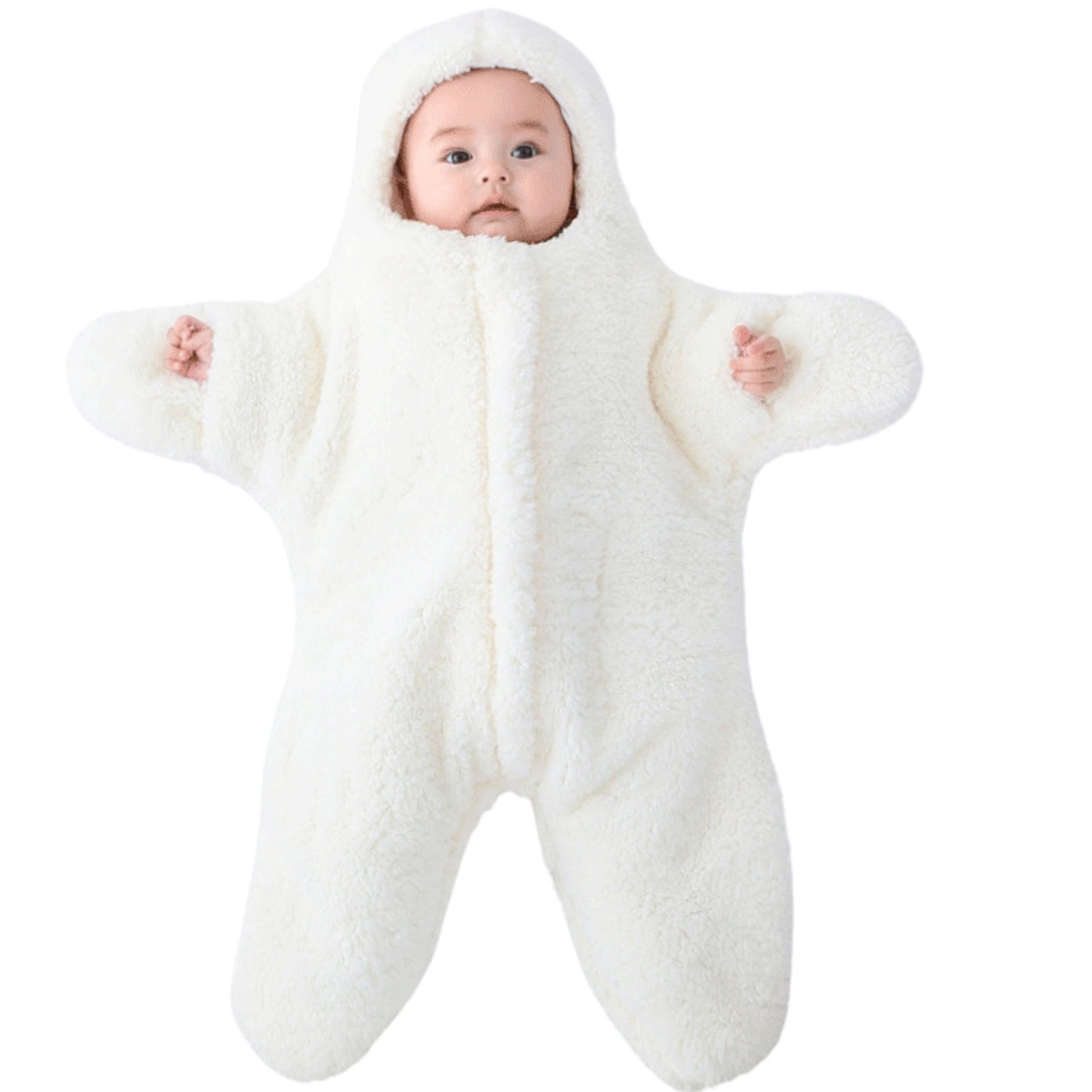 Nid dâange bebe blanc avec bĂ©bĂ© endormi Ă lâintĂ©rieur, installĂ© en toute sĂ©rĂ©nitĂ©