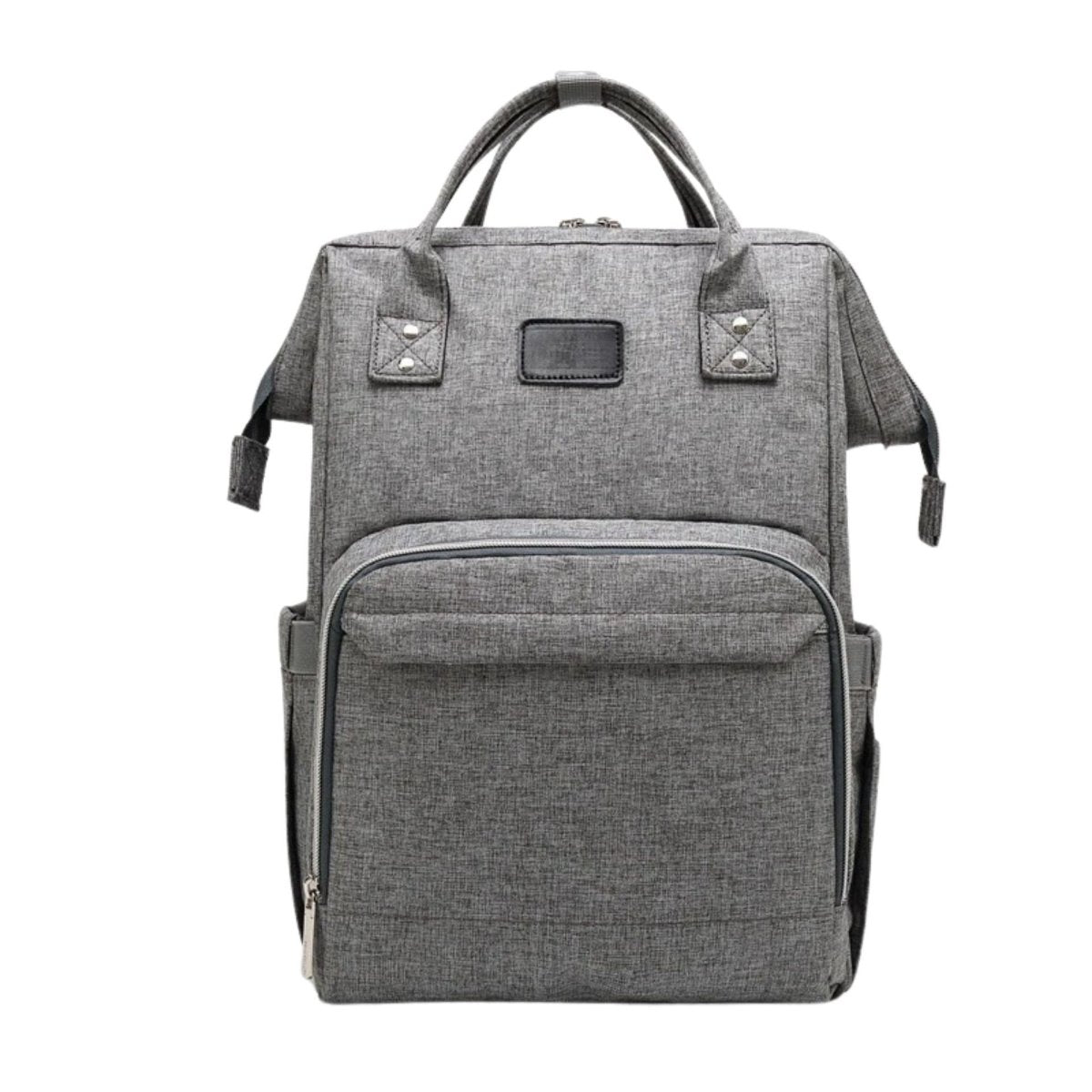 Sac à langer à dos à forme carrée avec large compartiment principal et poignée rembourrée