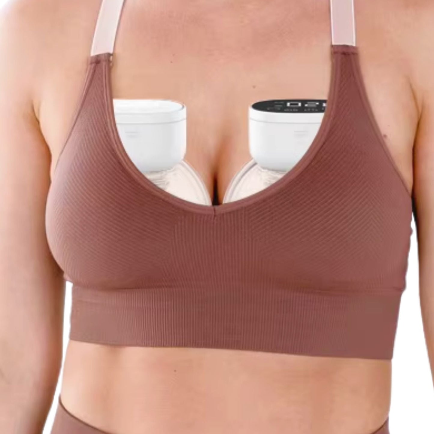 Tire lait main libre porté sous un soutien-gorge pour un allaitement mains libres