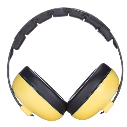 Casque anti bruit bébé en face, forme arrondie et arceau rembourré