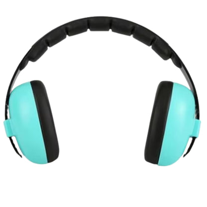 Casque anti bruit bébé avec coussinets épais visibles en vue frontale
