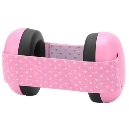 Casque anti bruit bebe rose frontal avec mousse protectrice apparente