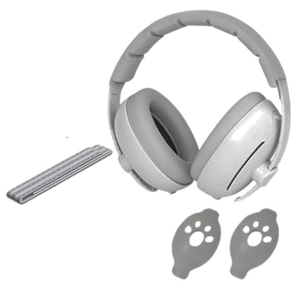 Casque anti bruit bébé gris en face avec structure symétrique et mousse confortable