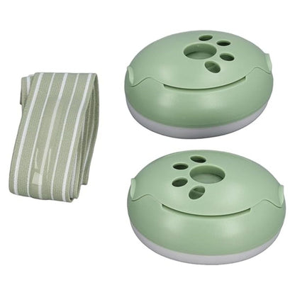 Casque anti bruit bébé vert en face avec design simple et arceau bien centré