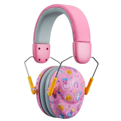 Casque anti bruit bebe vu de face avec coussinets épais et arceau souple