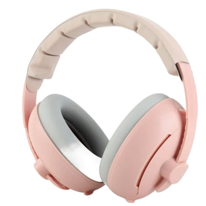 Casque anti bruit bébé vu de face avec coussinets épais et arceau fin