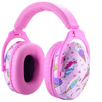Casque anti bruit enfant vu de face avec coussinets rembourrés et design ergonomique