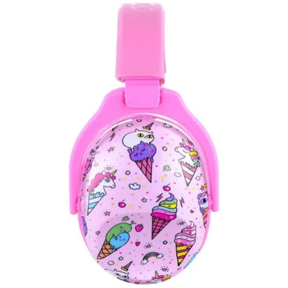 Vue frontale du casque anti bruit enfant avec mousse protectrice visible