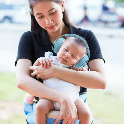 Casque anti bruit bleu pour bébé, adapté aux enfants de trois à quarante-huit mois, SafeSound