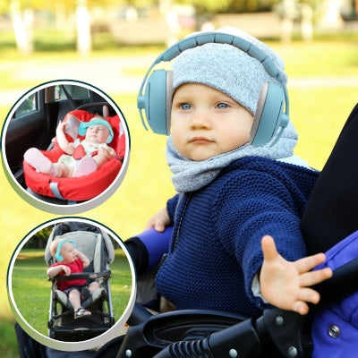 Casque anti bruit bleu pour bébé, facile à emporter pour les voyages et sorties, SafeSound