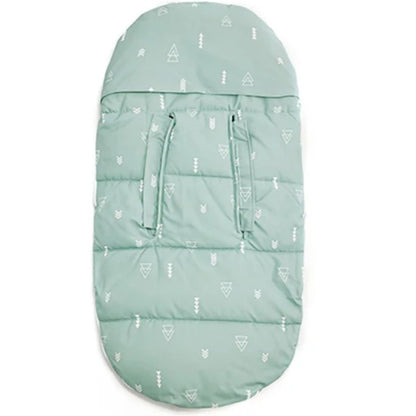 vue arrière d’une chanceliere bebe triangle vert noir marron montrant les fentes harnais