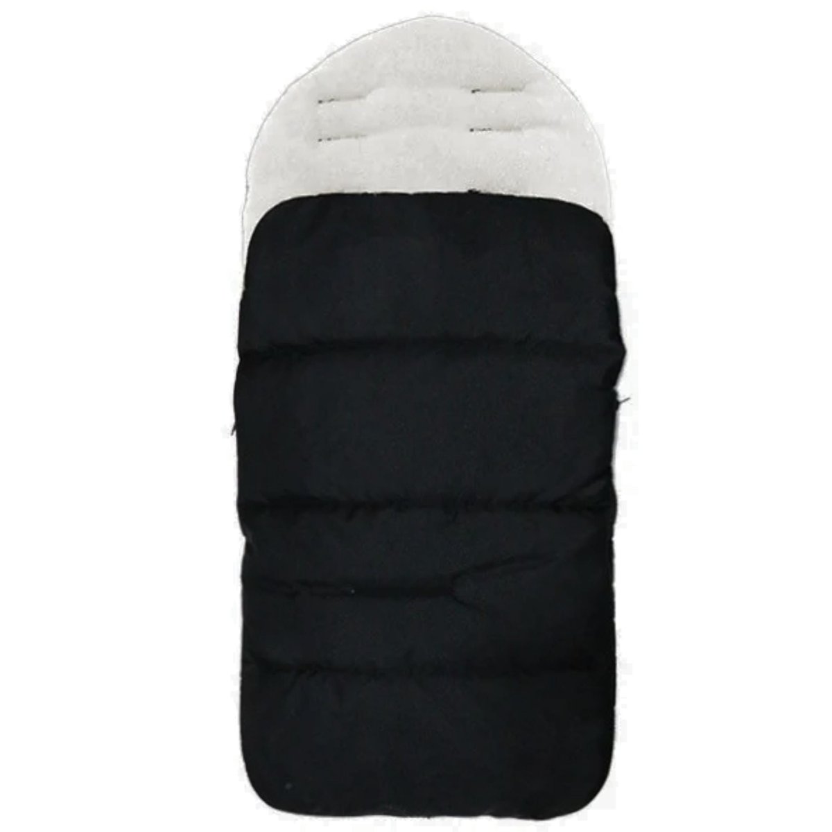 chanceliere poussette noire et crème vue de dos, doublure polaire visible