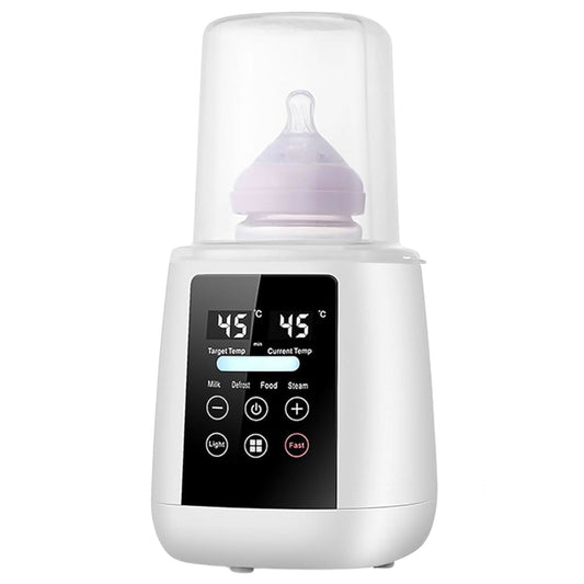 Chauffe biberon blanc avec biberon couvert et écran digital 45°C