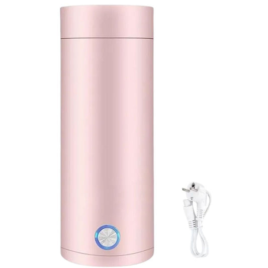 Chauffe biberon nomade rose avec câble d’alimentation, format compact pratique pour les repas de bébé
