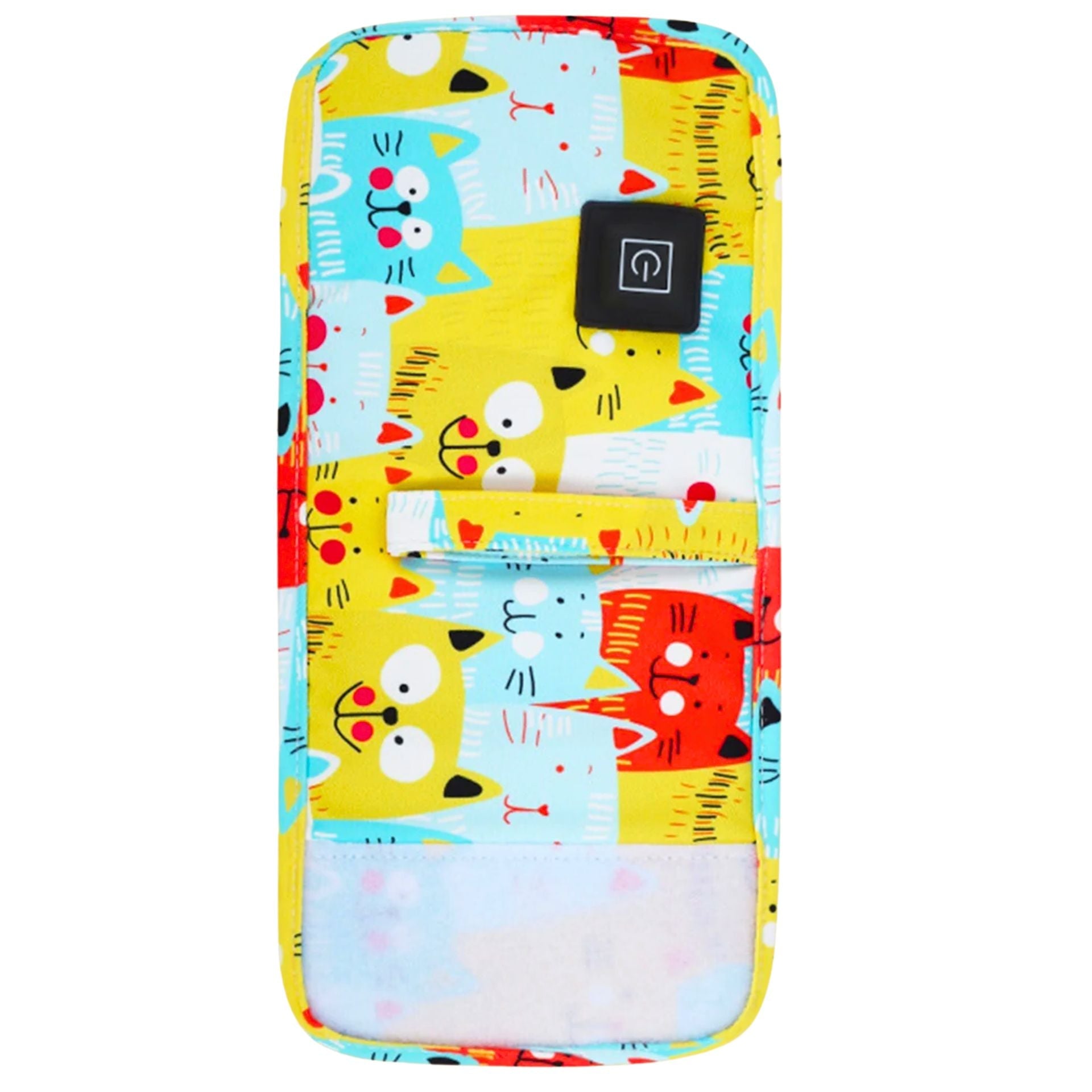 Chauffe biberon nomade motif chats déplié avec ouverture velcro