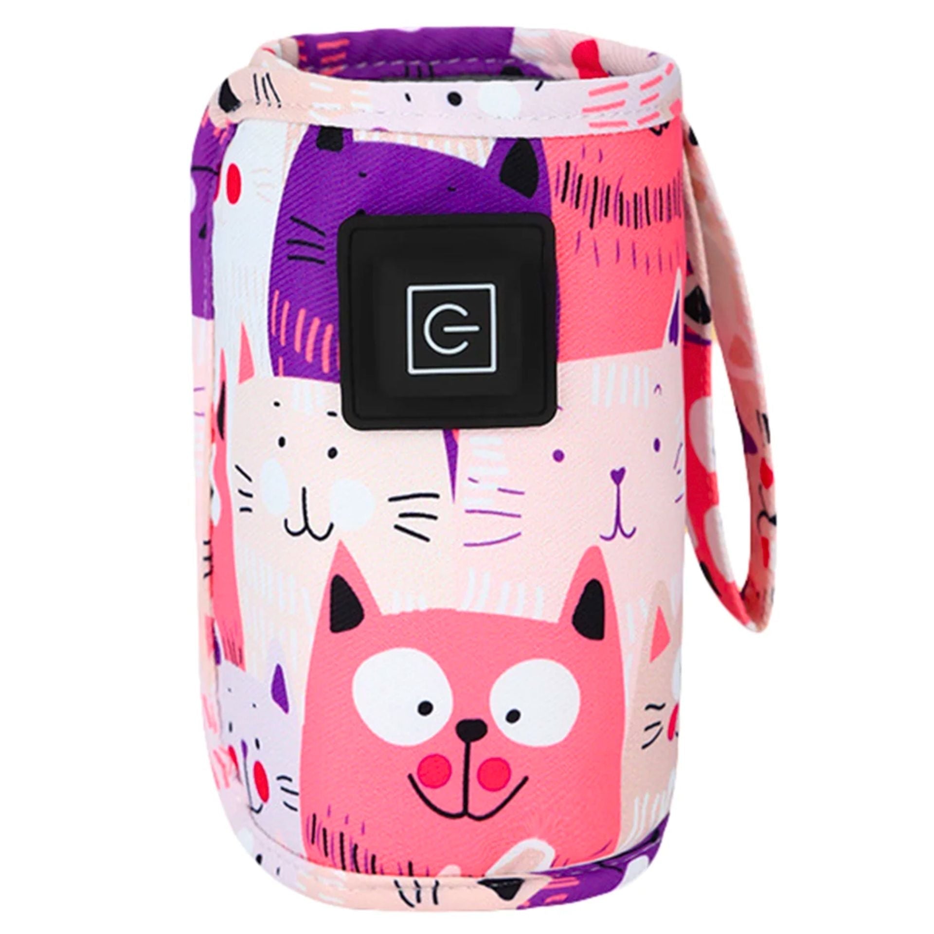 Chauffe biberon nomade rose motif chats sans biberon