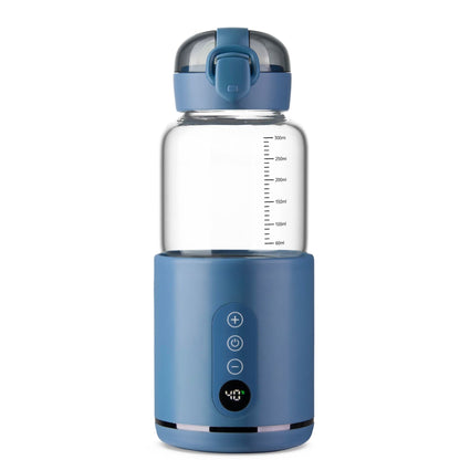 Chauffe biberon nomade bleu clair affichant la température 47°C