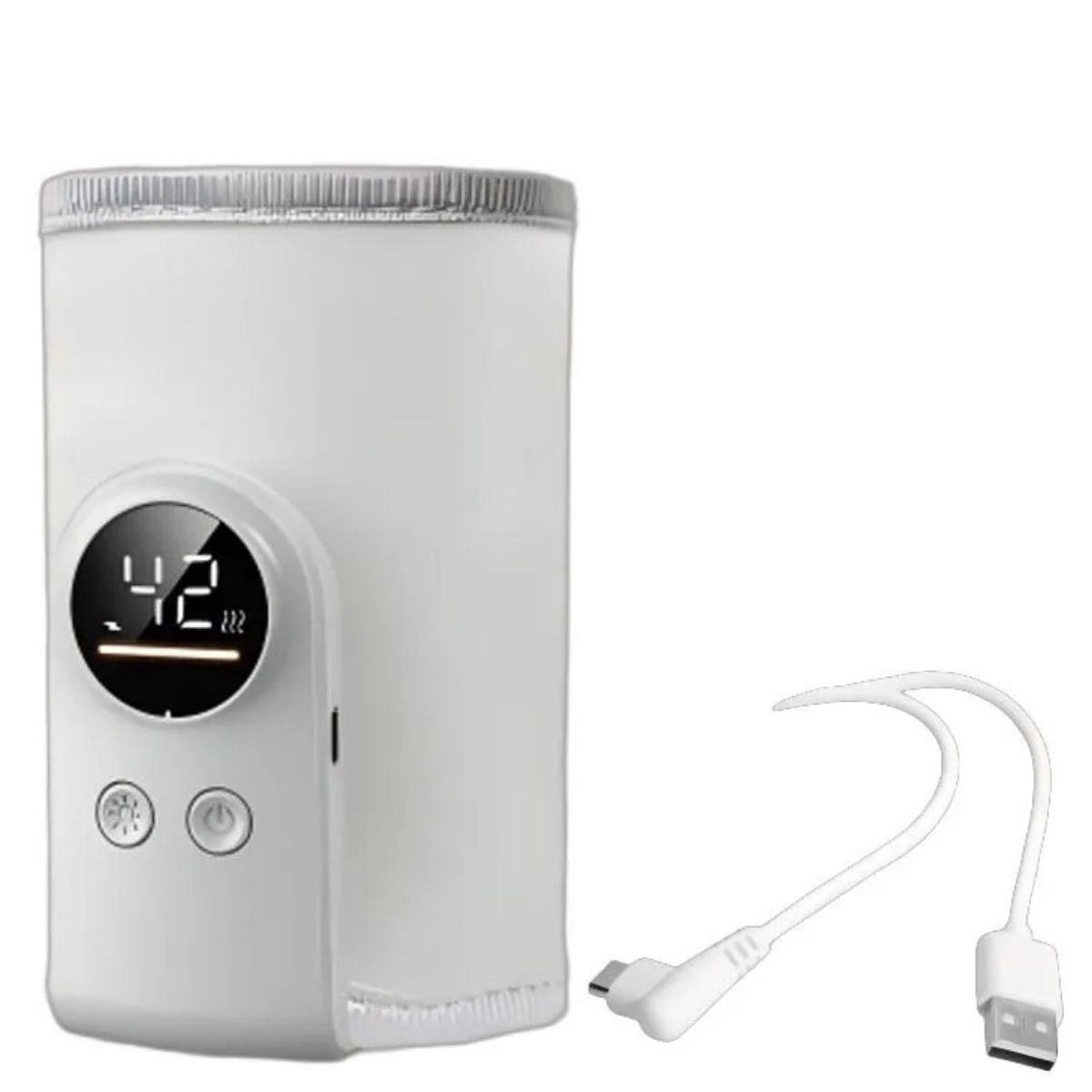 Chauffe biberon nomade blanc avec câble USB fourni