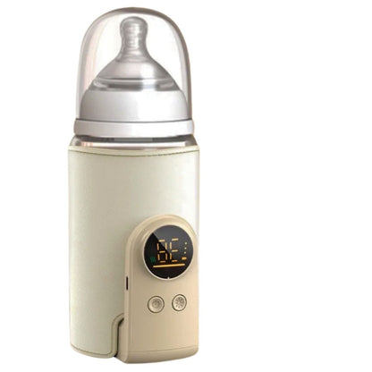 Chauffe biberon  nomade beige avec affichage digital de la température, design compact