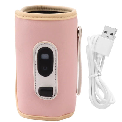Chauffe biberon portable rose avec câble USB blanc inclus