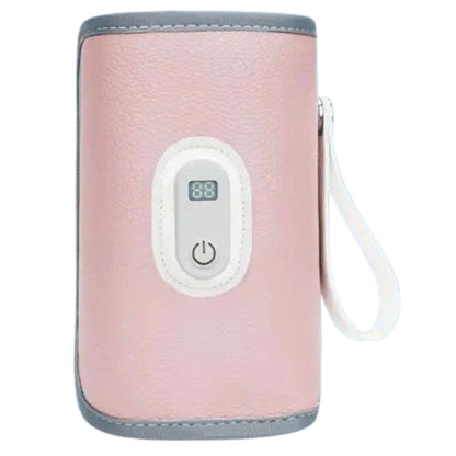 chauffe biberon USB rose perlé à surface lisse et bouton tactile