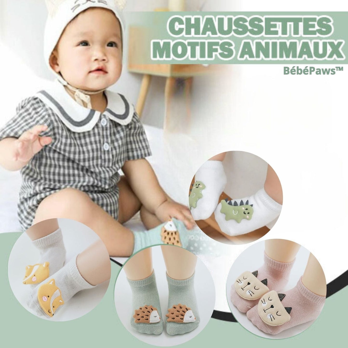 chaussettes antidérapantes |BébéPaws™ - Mamanpepite