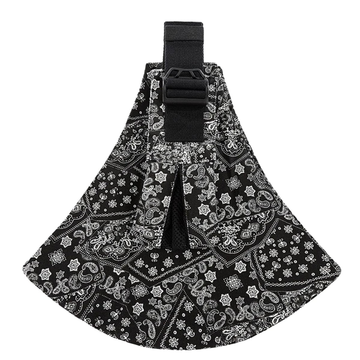 Echarpe de portage compacte fleurs ethniques, portage en exterieur comme accessoire pour imprevus