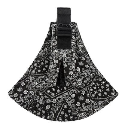 Echarpe de portage compacte fleurs ethniques, portage en exterieur comme accessoire pour imprevus