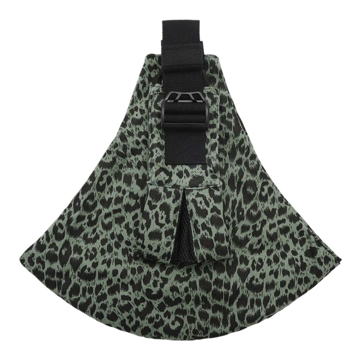 Echarpe de portage compacte motif olive, bebe porte face au parent, format mini sans compromis