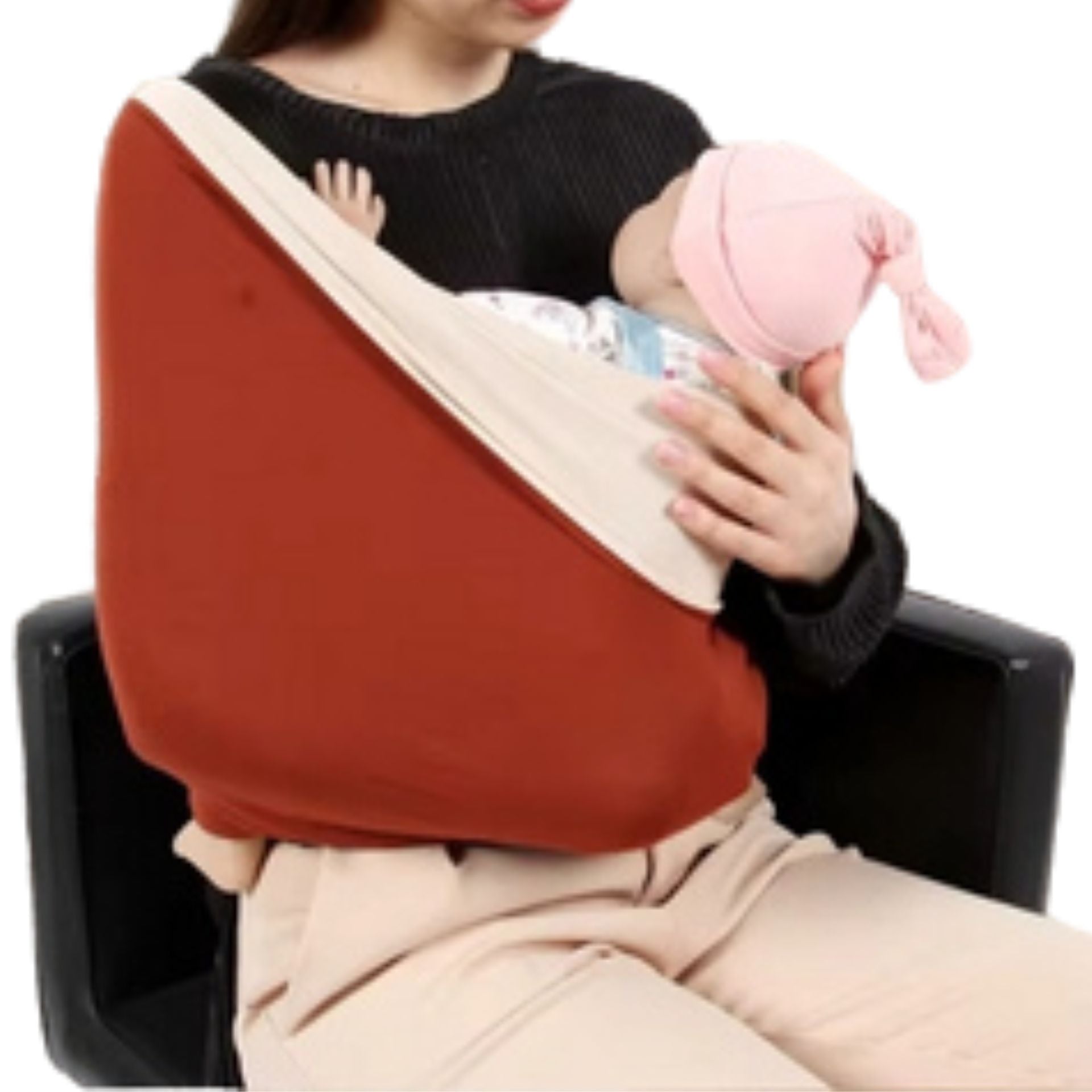 Echarpe de portage ajustée en frontal, bébé calme et sécurisé contre le porteur