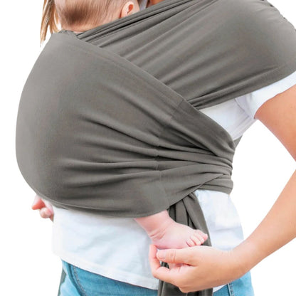 Echarpe de portage en tissu doux, bébé en position ventrale ergonomique