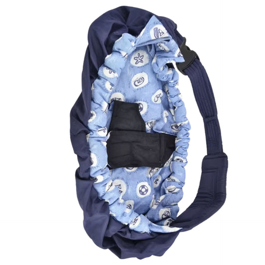 Echarpe de portage en vue de face avec structure souple et design ergonomique pour nouveau-ne