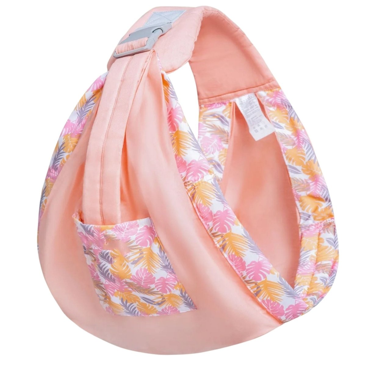 Echarpe de portage couleur Rose avec imprimé multicolore tropical