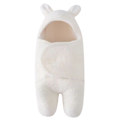 Nid d’ange cosy blanc fermé sans bébé, capuche relevée et forme cocon bien dessinée