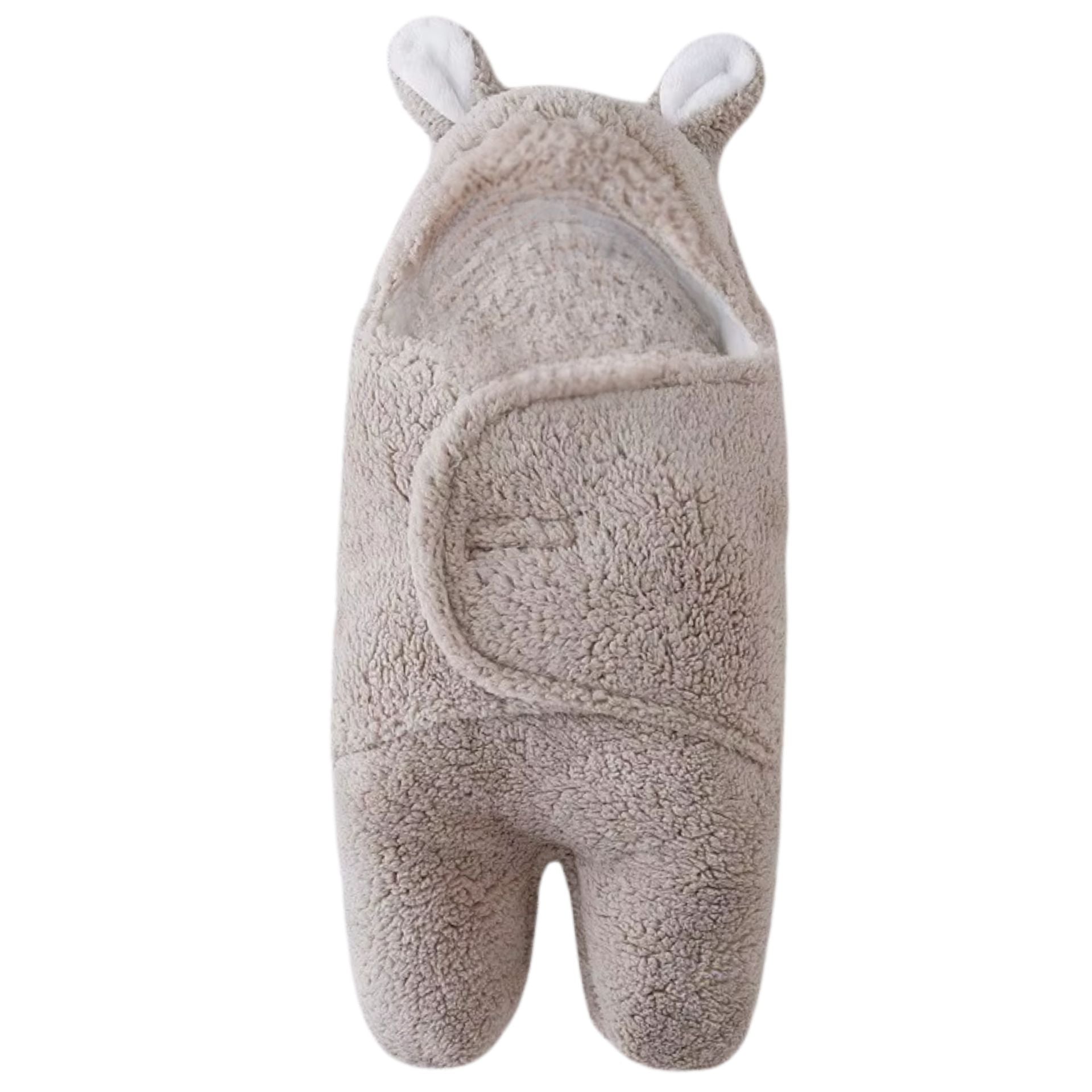 Nid d’ange cosy fermé sans bébé, capuche relevée et silhouette cocon bien formée en vue de face