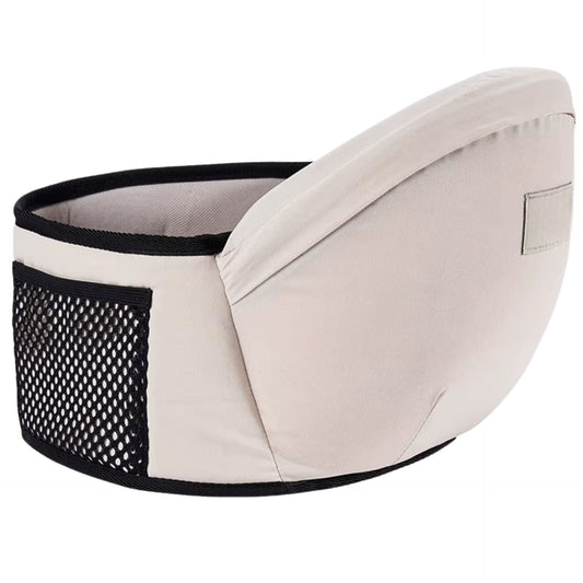 Vue latérale du porte bébé avec bretelles épaisses et ceinture abdominale visible