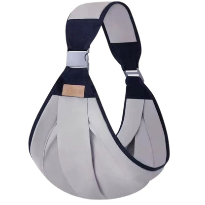 Porte bébé présenté seul en face, structure ergonomique et ceinture visible