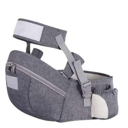 Vue latérale du porte bébé naissance avec ceinture de maintien et bretelles épaisses