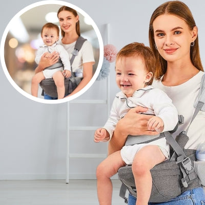 Porte bébé naissance gris BabyCarrier, facilitant l'organisation pour gagner du temps lors de vos sorties avec bébé