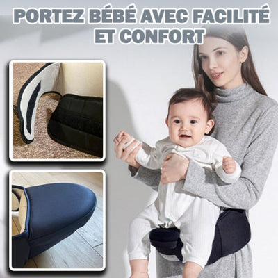 Porte bébé noir BabySeat, assurant une sécurité optimale grâce à un design sécurisé et des matériaux robustes