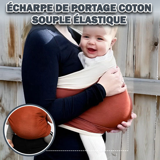 Porte bébé orange SoftCarry, ajustable pour un maintien parfait et adapté à la croissance de bébé