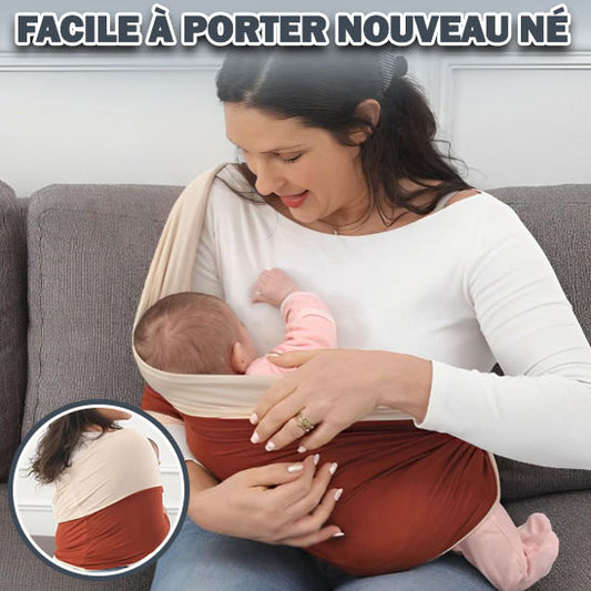 Porte bébé orange SoftCarry, conçu pour offrir une efficacité optimale et un confort durable lors des sorties avec bébé