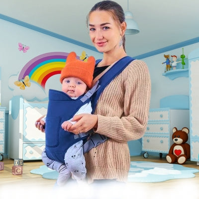 Porte bébé physiologique bleu clair EasyHold, offrant une facilité d'utilisation avec un design pratique et ajustable