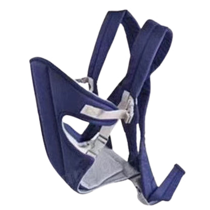 Porte bébé physiologique bleu avec bretelles croisées épaisses à l'avant, conçu pour un portage ergonomique et confortable au quotidien.
