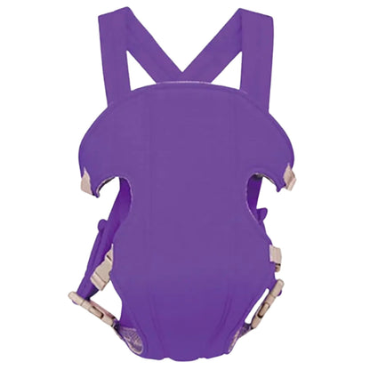 Porte bébé physiologique violet avec bretelles épaisses croisées, conçu pour un portage ergonomique et un confort optimal au quotidien.
