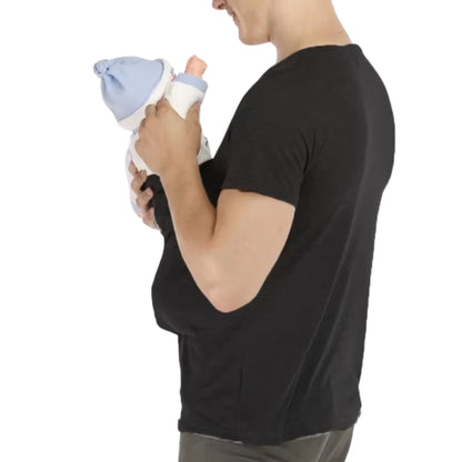 Porte bébé t-shirt en coton extensible, bébé confortablement maintenu en frontal